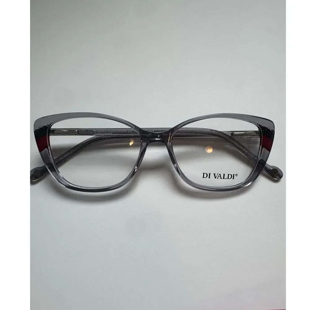 NEW Di Valdi DVO8206 Cat eye gray clear - Eyeglasses frame